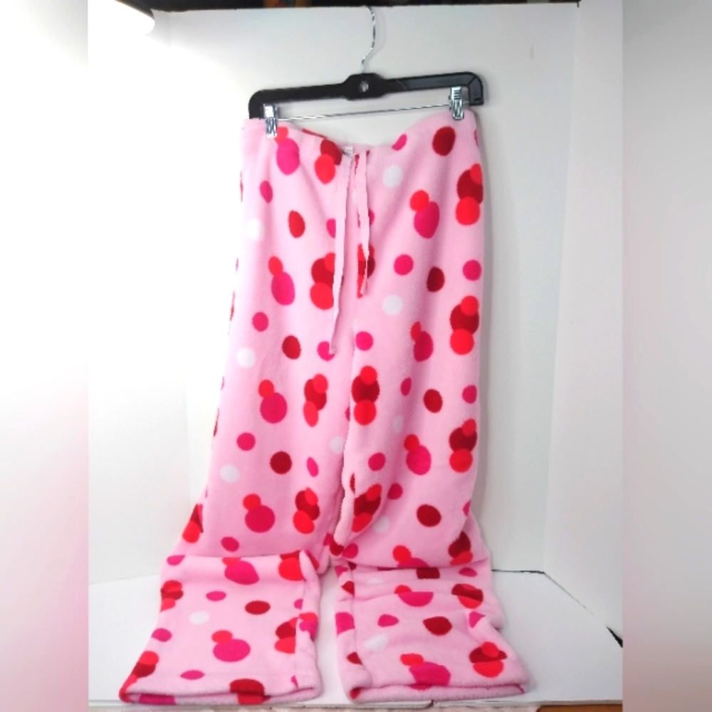 Women's XXL Pink with Red and White Dots Sleep Lounge Pants
